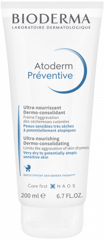 Préventive: Cuidado hidratante y nutritivo que limita la sequedad de la piel del bebé.