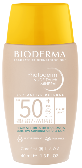 NUDE Touch SPF 50+ tono claro: Fotoprotector 100% mineral para pieles mixtas y grasas.